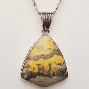 Authentic Bumble Bee Jasper Necklace/925 Sterling.